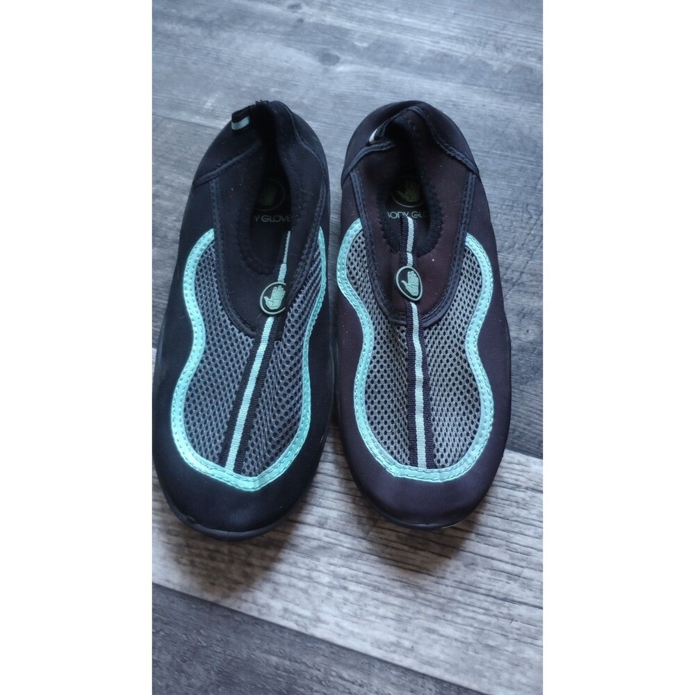 Body Glove Women's 8 Black Neoprene Design With Mint Green Trim Water Shoes NWOT